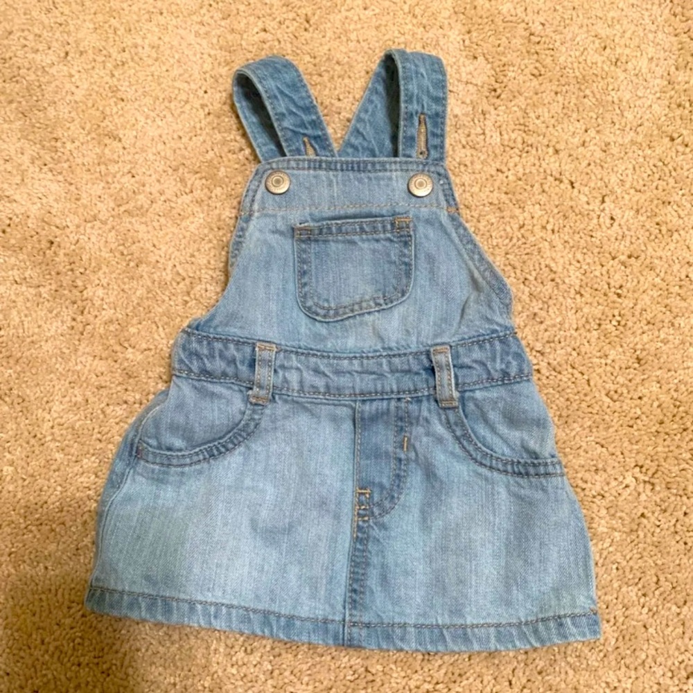 Baby girl jean overall skirt